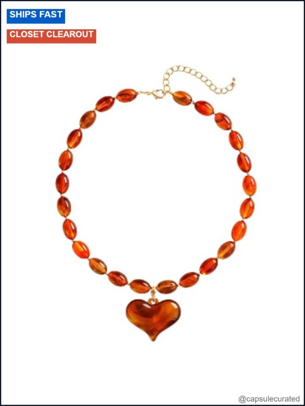 Acrylic Chunky Heart Pendant Necklace Statement Puff Heart Choker